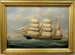 John Frederick Loos (1861-1895) 
oil on canvas 
Ship St. Patrick 
signed and dated lower right: John Loos Antwerp 1872 
marke