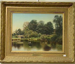 Henry Pember Smith (1854-1907)  oil on canvas  Fishermen in a Boat  signed lower right: Henry P. Smith  12" x 16"   Prov...
