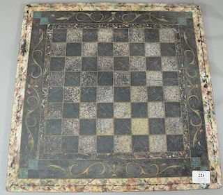 Slate and marble game board. 
18" x 18"
