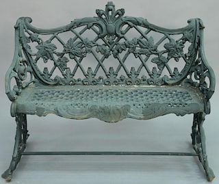 Iron bench with grape and vine pattern