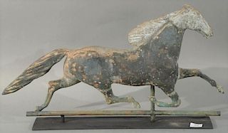 Cushing and White, Ethan Allen running horse weathervane.   height 15 1/4 inches, length 28 1/4 inches