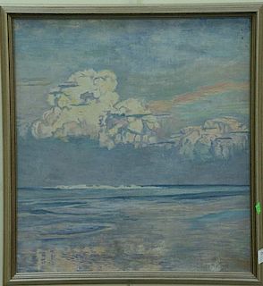 Martha Eleanor Nicholson Hurst (1913-1988)  oil on canvas  California Coast Channel Island off Santa Barbara  unsigned title.