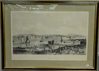 After John William Hill (1812-1879) 
tinted lithograph 
Portland Maine 
lithographed in New York by Charles Parsons (1821-191