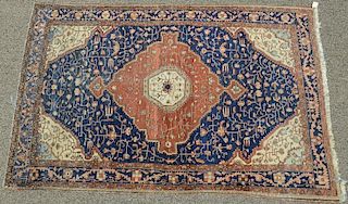 Oriental throw rug, 1st quarter 20th century (wear). 
4'7" x 6'9"