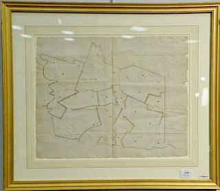 Hand drawn and colored map of Massachusetts including Cape Cod, Plymouth, Kingston, Duxbury, etc. professionally matted and f