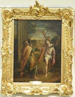 Oil on canvas  Copy of Annibale Carraccis  17th/18th century old master  unsigned  32" x 24 3/4"