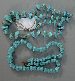 NO CREDIT CARDS FOR JEWELRY  Two turquoise necklaces.  length 19 inches and 25 inches  Credit card payments will not be accep