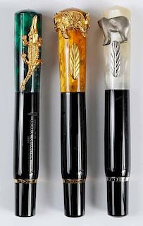 Set of Three Delta 'Animals' Fountain Pens