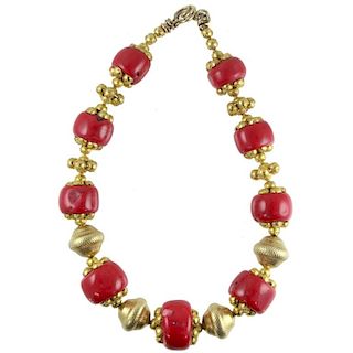 VERY LARGE 18K CORAL NECKLACE