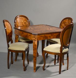 Card Table with Four Matching Chairs