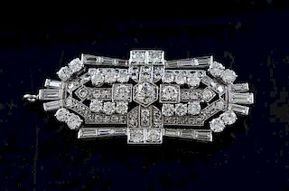 Antique platinum and diamond brooch or pendant