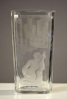 Orrefors/Lindstrand Art Deco Vase