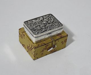 Chinese silver hinged box