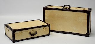 A Italian made Cellerini Firenze steamer trunk along with a suitcase