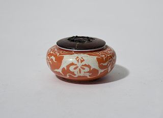 Small Chinese porcelain bowl with koi fish motif design