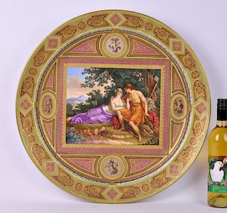 Monumental Royal Vienna Porcelin Platter Signed