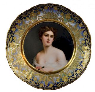 Royal Vienna Porcelain Plate Signed Wagner