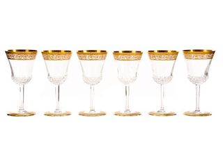 SET OF 6 ST LOUIS CRYSTAL 'THISTLE' GOBLETS