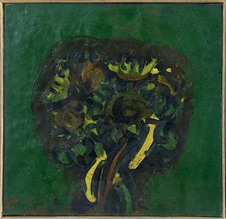 Ennio Morlotti "Green Composition" Oil on Canvas