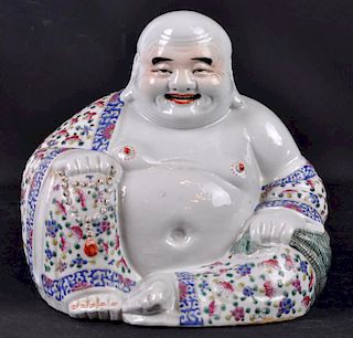 20th C. Large Chinese Porcelain Buddha