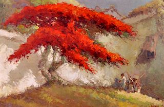 Frits Lucien Ohl "Flamboyan Tree" O/C