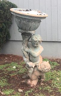 Vintage and Quality Figural Bronze Planter.