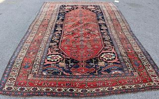 Antique and Finely Handwoven Heriz Style Carpet.