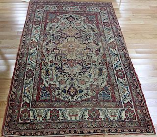 Antique Kirman Carpet Together With Finely