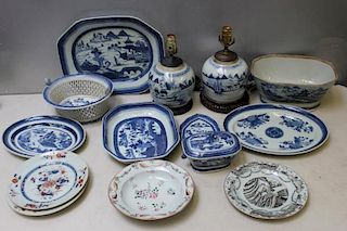 Large Lot of Antique Canton and Export Porcelain.