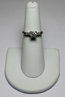 JEWELRY. Platinum and Diamond Engagement Ring.