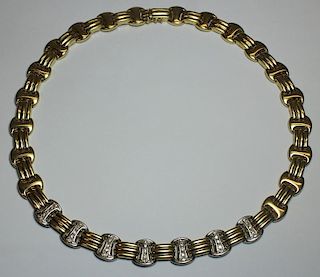 JEWELRY. 14kt Gold and Diamond Necklace.