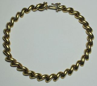JEWELRY. Signed Italian 14kt Gold Link Bracelet.