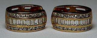 JEWELRY. 14kt Gold and Diamond Earrings.