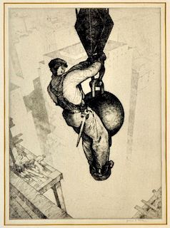 Rare James Allen "On Top Of The World" Etching