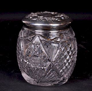 Sterling and Cut Crystal Humidor