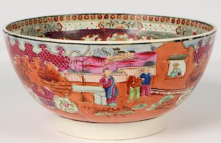 Chinese Porcelain Serving Bowl with Pedestal Base