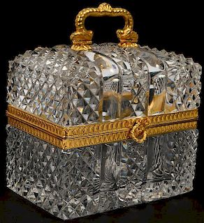 Crystal Box With Gilt Bronze Mounting & Handle