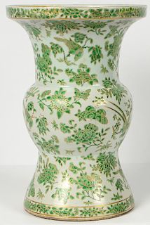 Chinese Porcelain Vase in Green & White