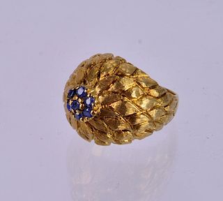 Cartier 18Kt Gold & Sapphire Ring