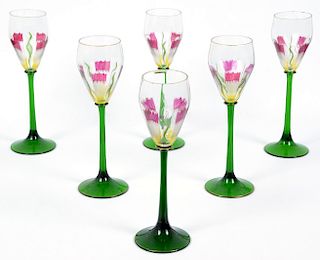 Set of 6 Art Nouveau Theresienthal Meyers Glasses