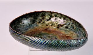 June Schwarcz Enamel "Peacock Bowl"