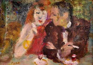 Gabriel Spat "Couple in a Cafe" O/C/B