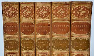 5 Volumes "Plutarch's Lives" by A.J. Clough