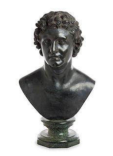* A Continental Bronze Bust Height 28 1/2 inches.