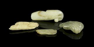 A Jade Toggle of A Buddhas Hand Citron, Width of first 2 1/4 inches.