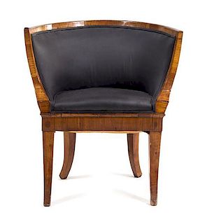 * A Biedermeier Mahogany Bureau Chair Height 30 inches.