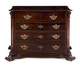 A Continental Rosewood Chest of Drawers Height 35 x width 45 x depth 23 1/4 inches.