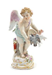 A Meissen Porcelain Figure Height 7 1/4 inches.