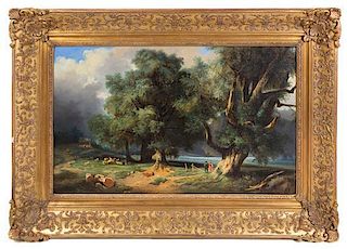 * Marie Claudine Lezay-Marnesia (nee de Nettancourt-Vaubecourt), (French, 1755-1793), Untitled (Landscape with Figures)