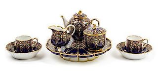 A Sevres Porcelain Tea Service Diameter of tazza 8 3/4 inches.